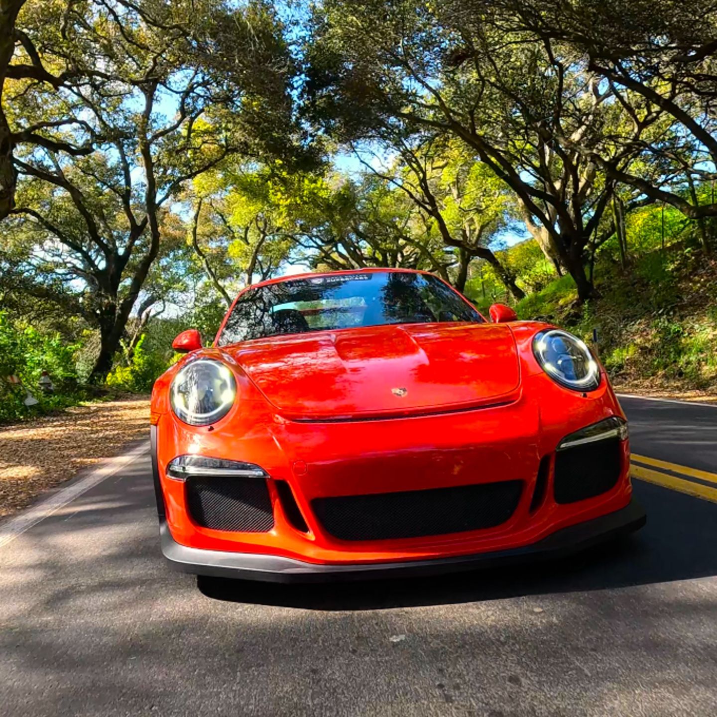 Porsche on open road