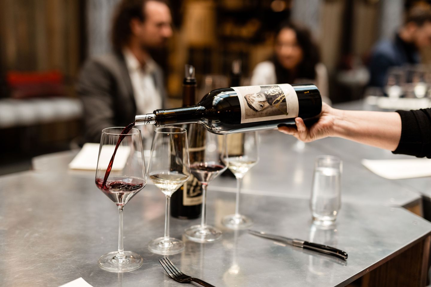 Wine being poured