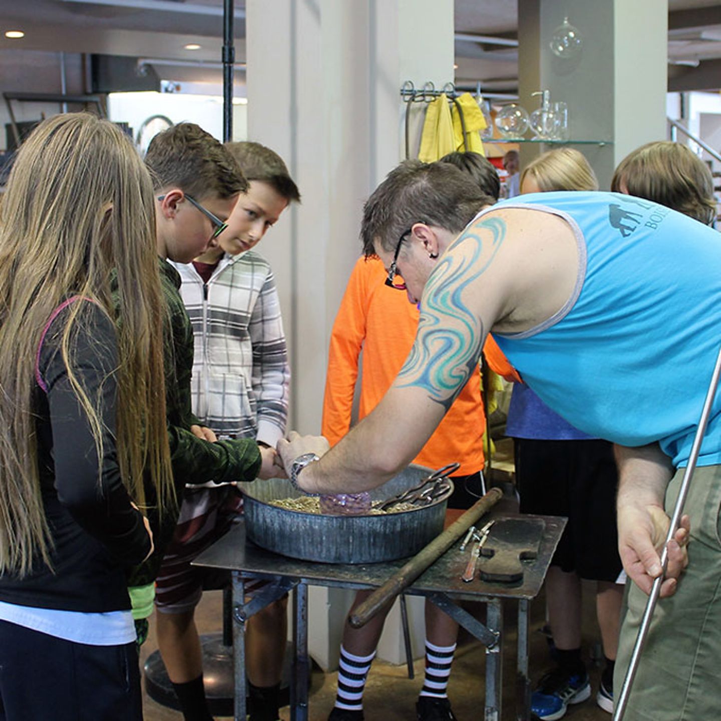 Group Watching Glass Blowing
