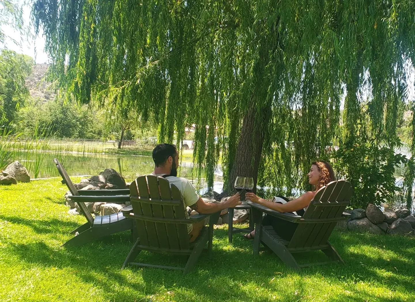 Couple enjoying wine