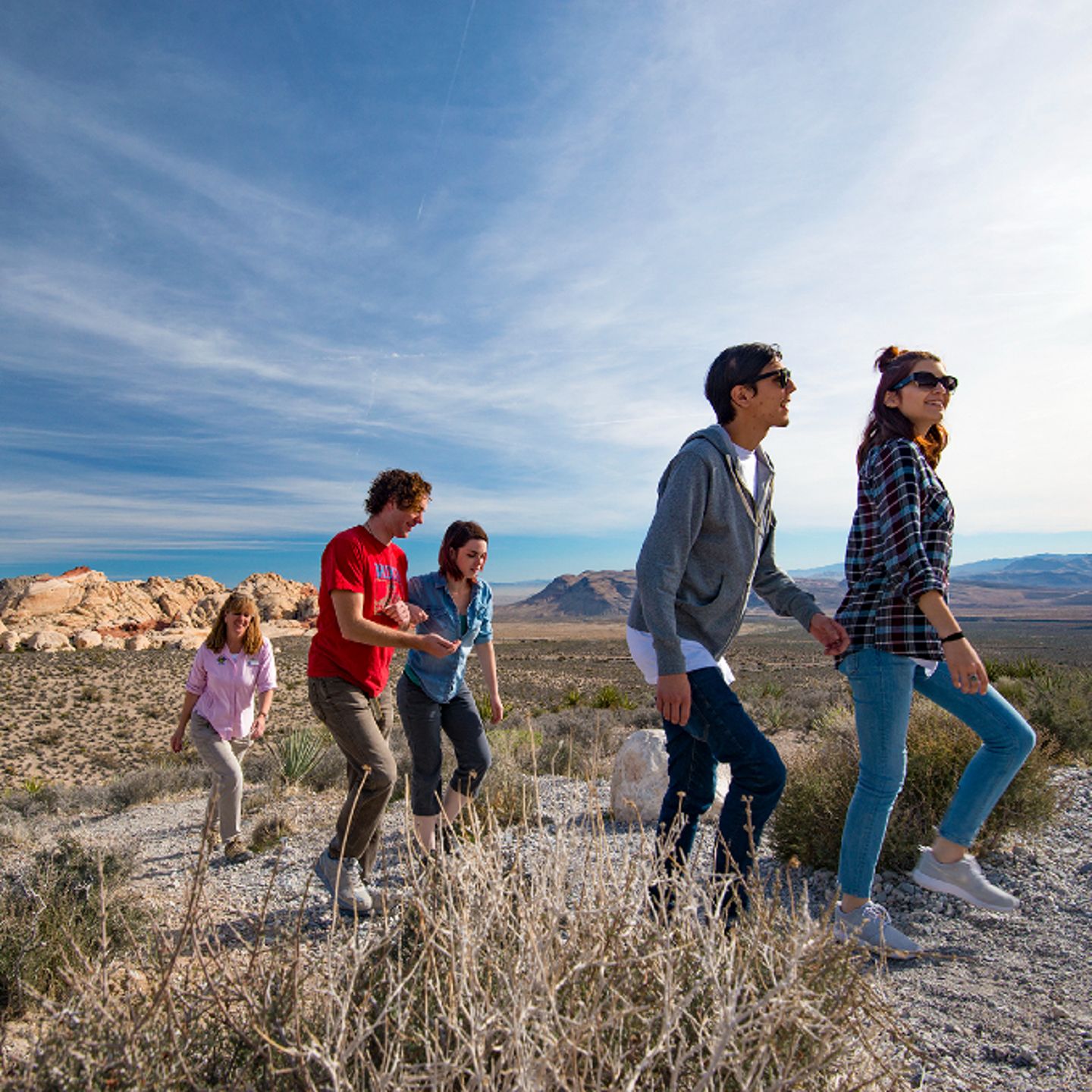Group hiking