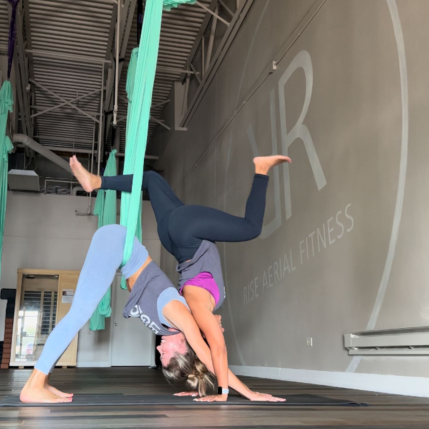 Women using aerobics