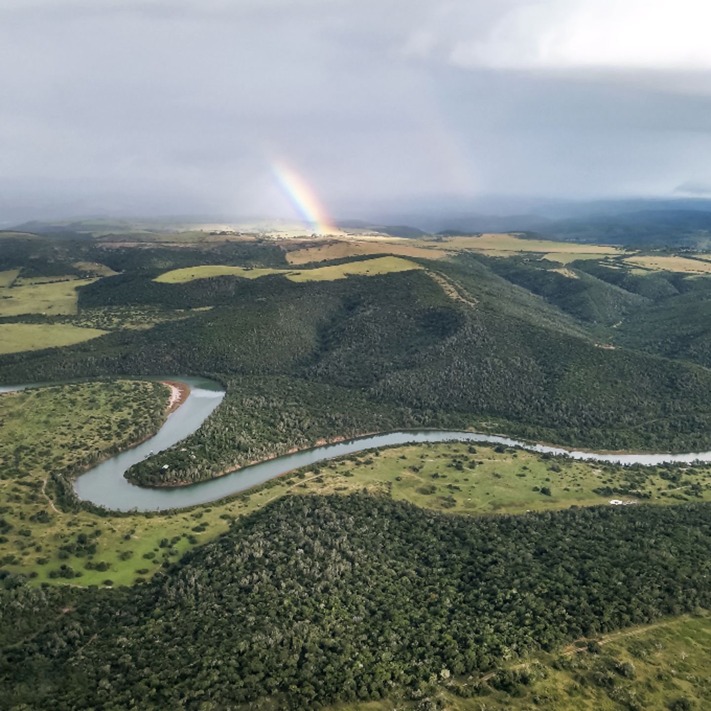 River running through mountains