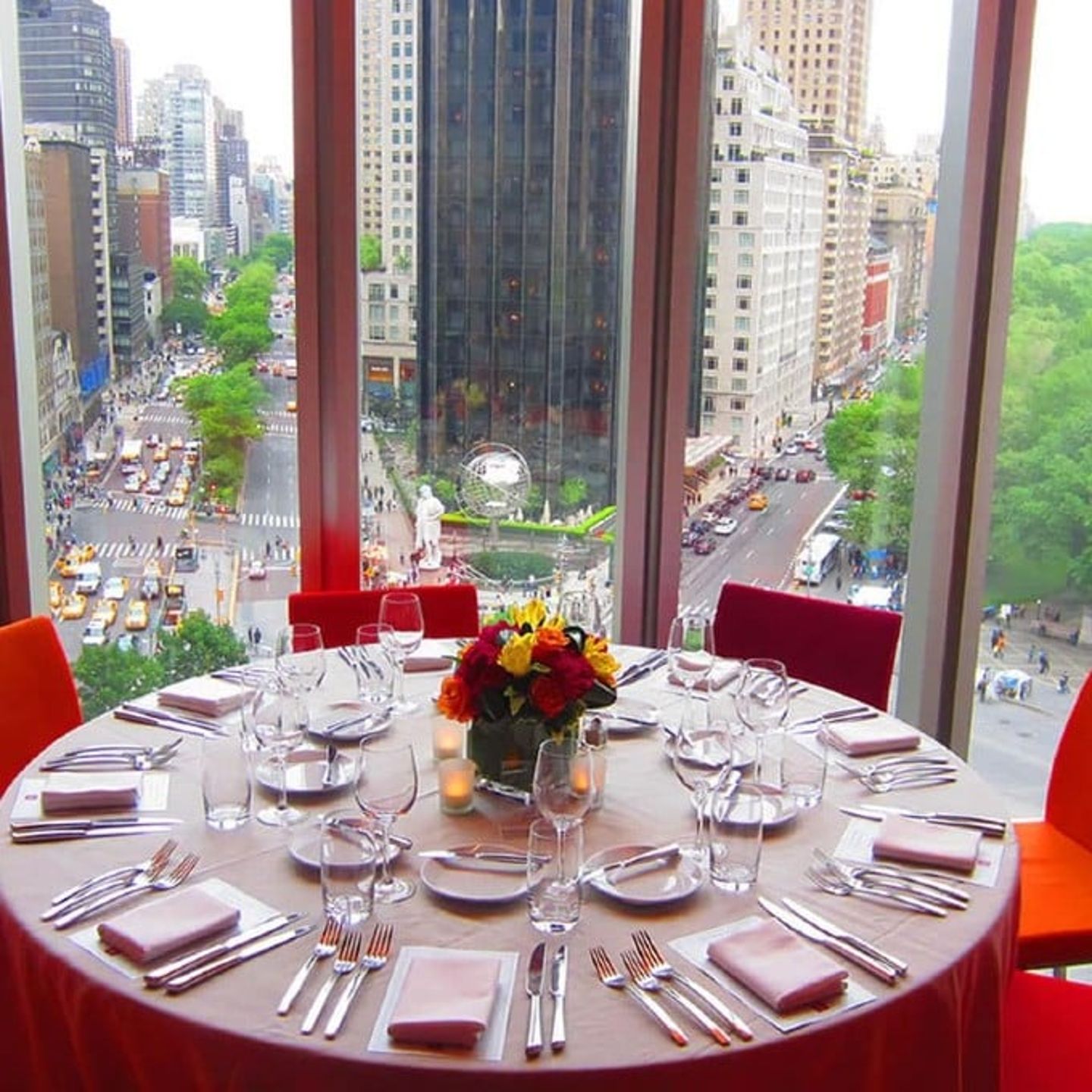Decorated table with view