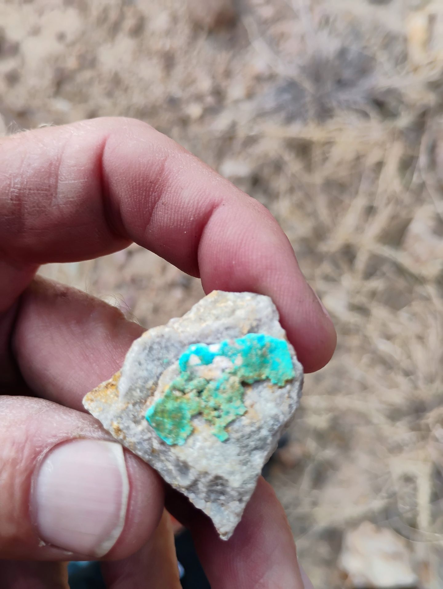 Turquoise rock up close