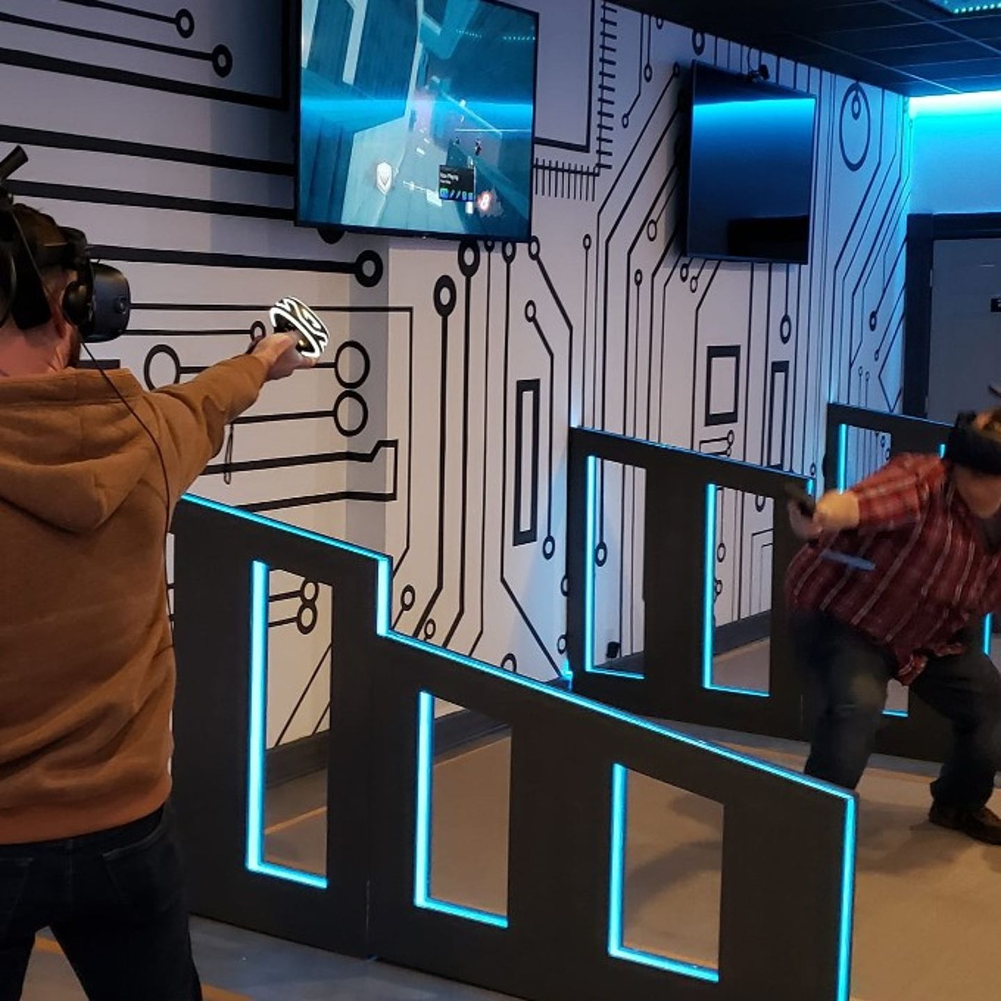 Two people battling
