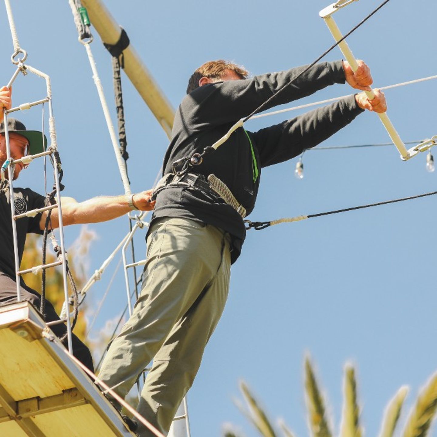 Person about to go on trapeze
