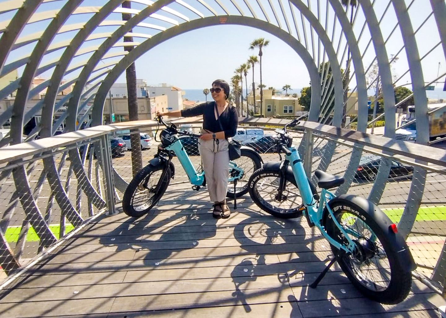 Girl with E bikes 