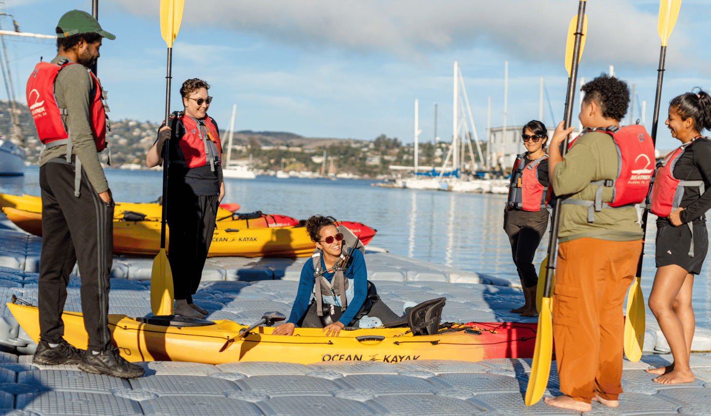 Group getting ready to paddle