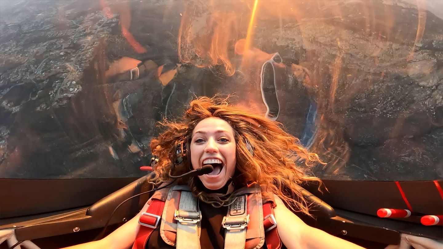 Woman on flight