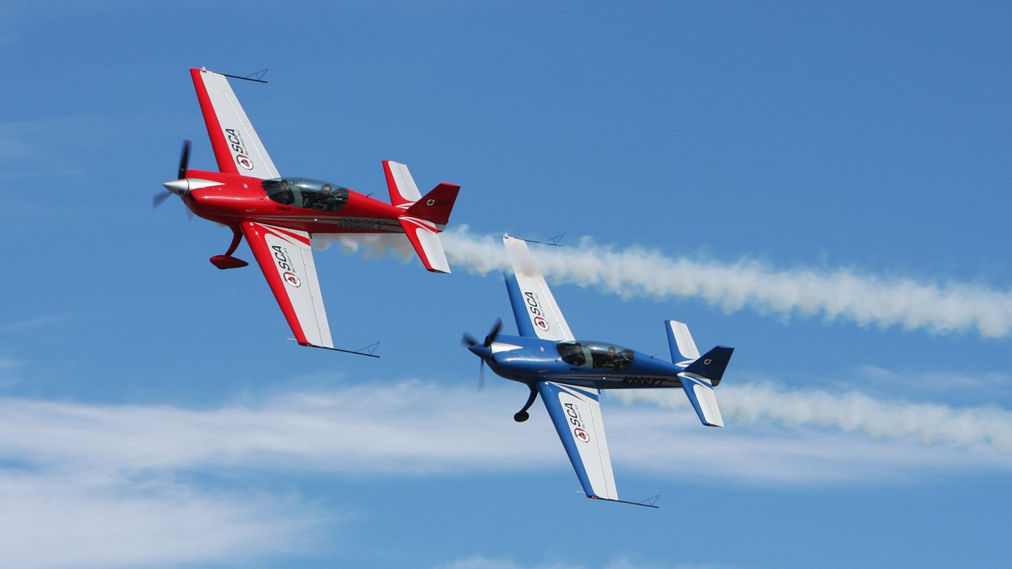 Two planes in sky
