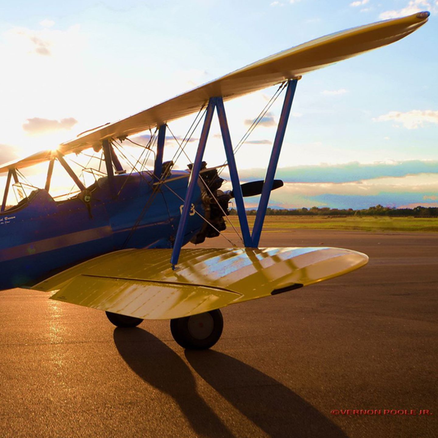 Scenic Biplane Ride Sunset in Virginia 