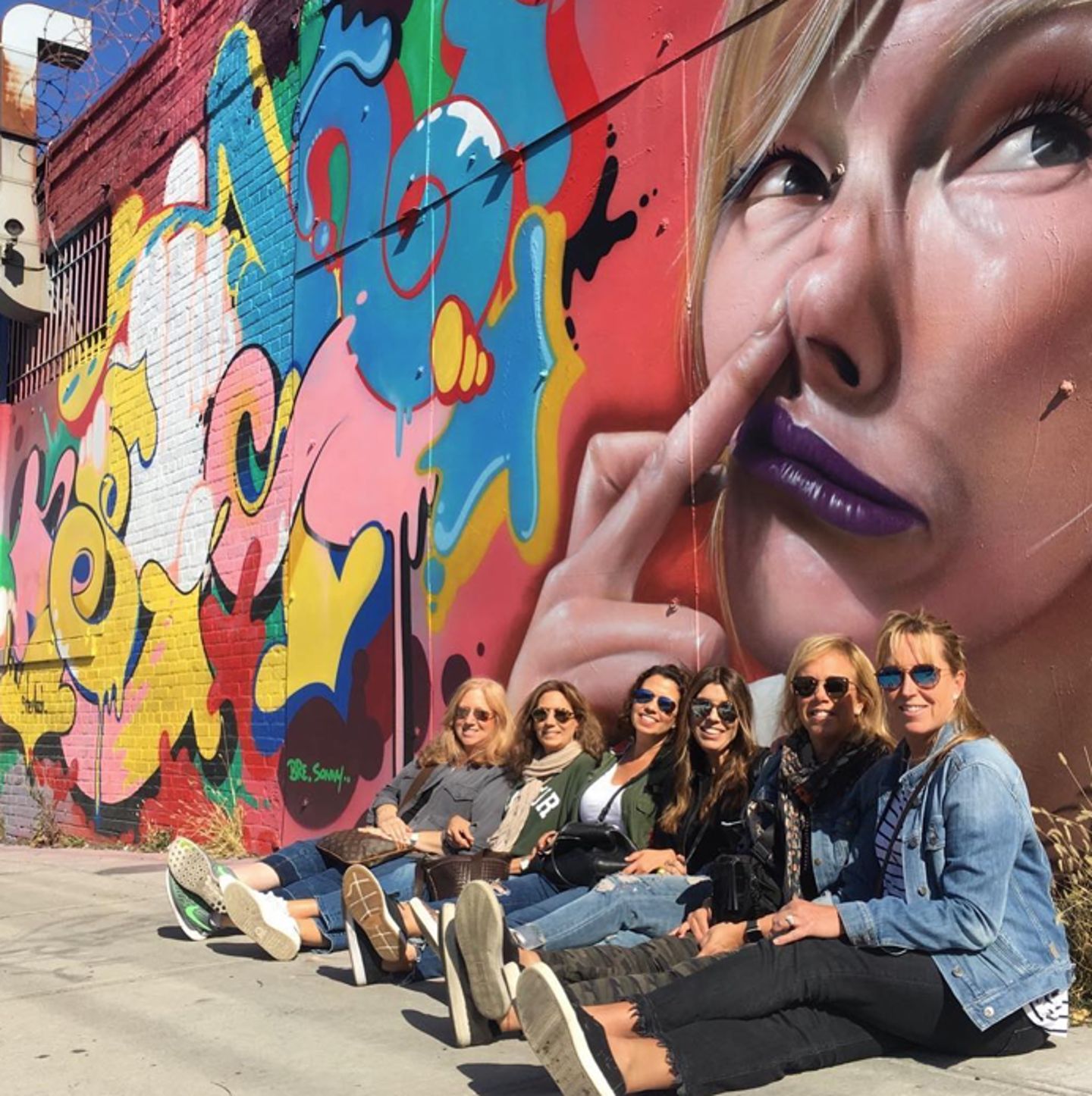 Group photo with art