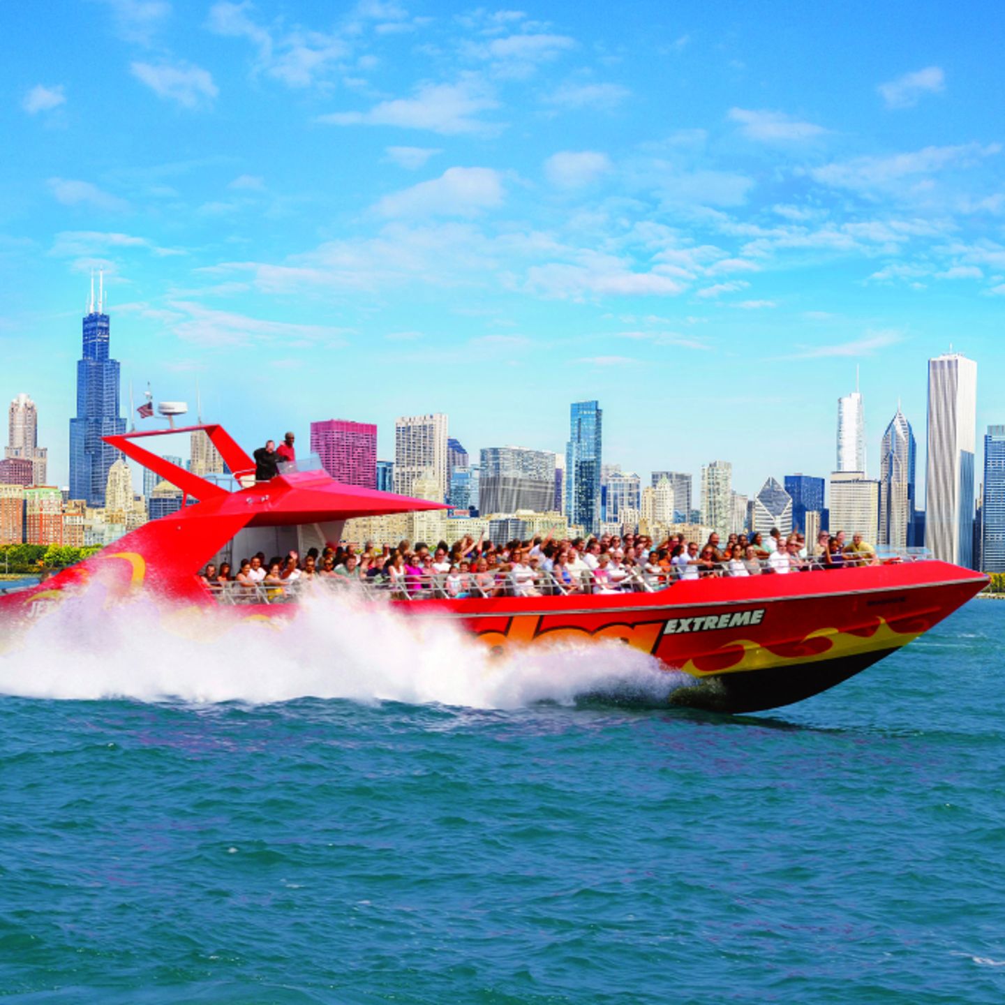 Speed boat on water