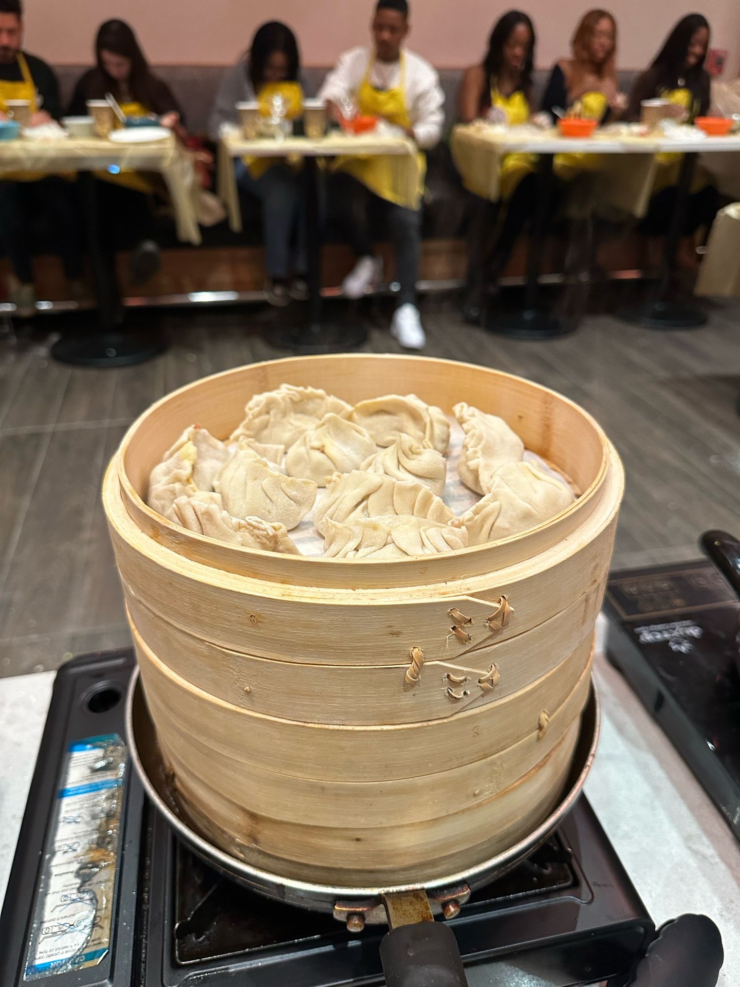 Dumplings in steamer
