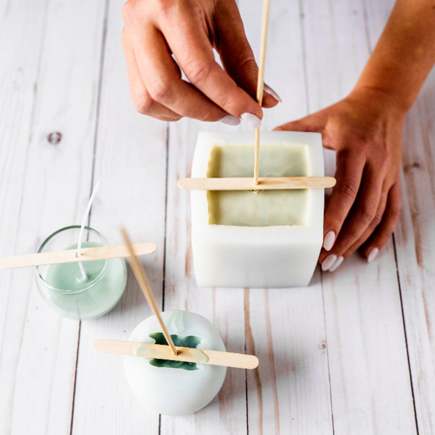 Person making candle