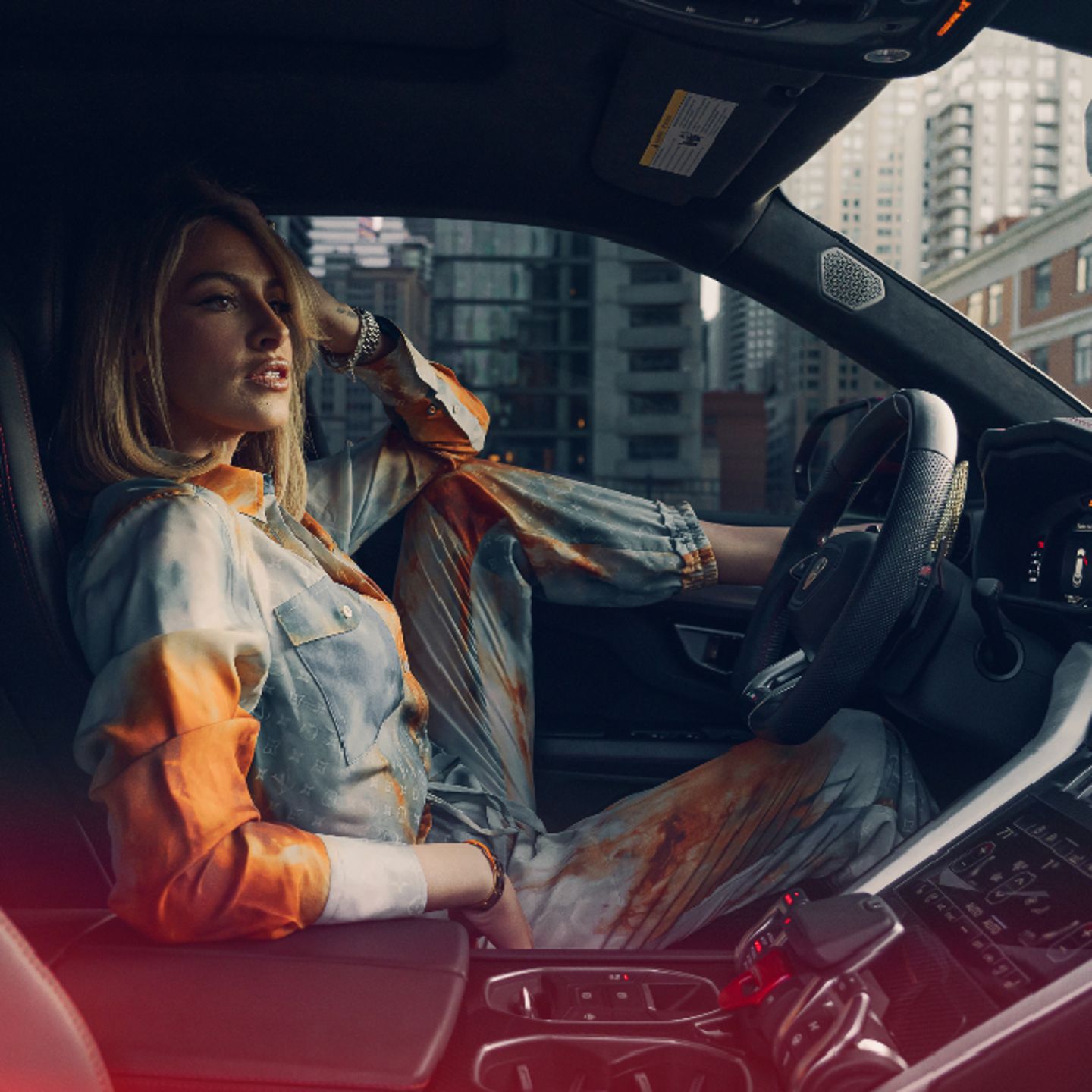 Woman in car
