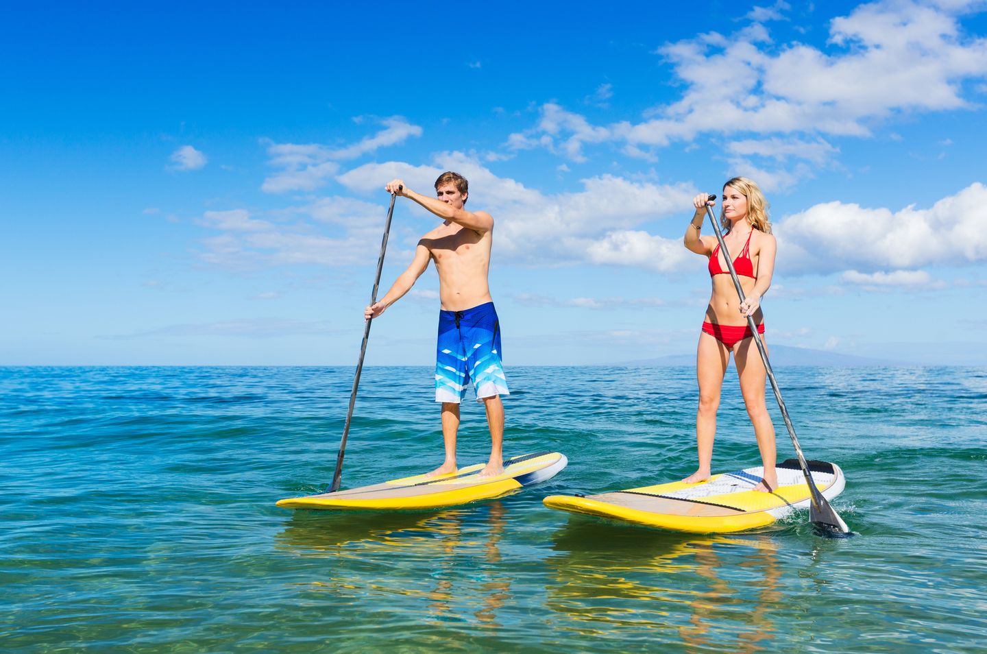 Couple Paddleboarding