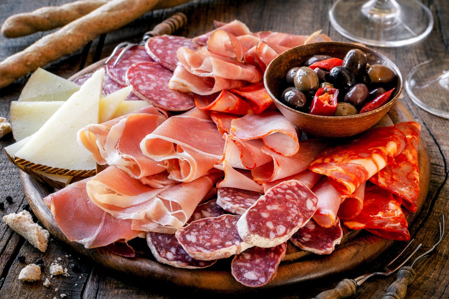 Meat and cheeses