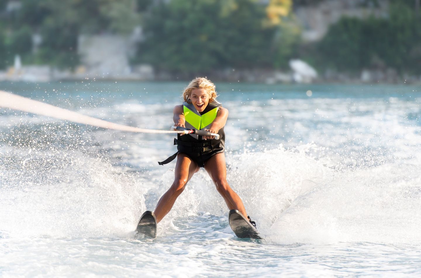 Woman water skiing