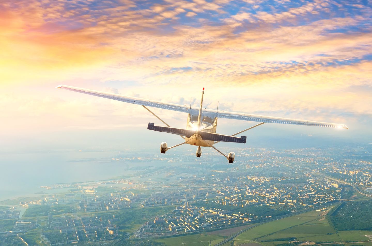 Plane at sunset