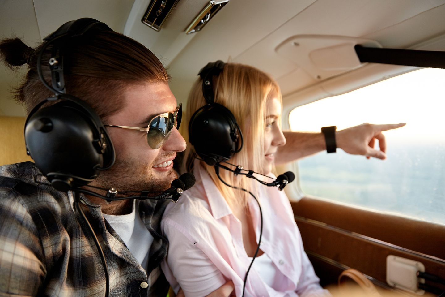 Couple on plane