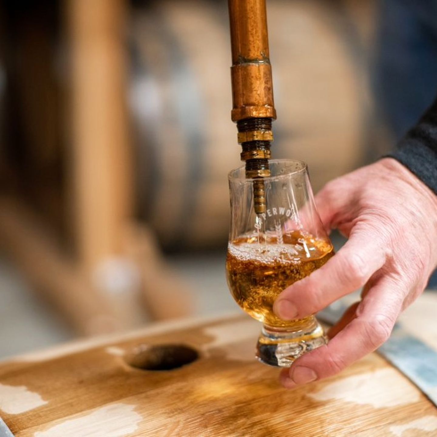 Glass being filled