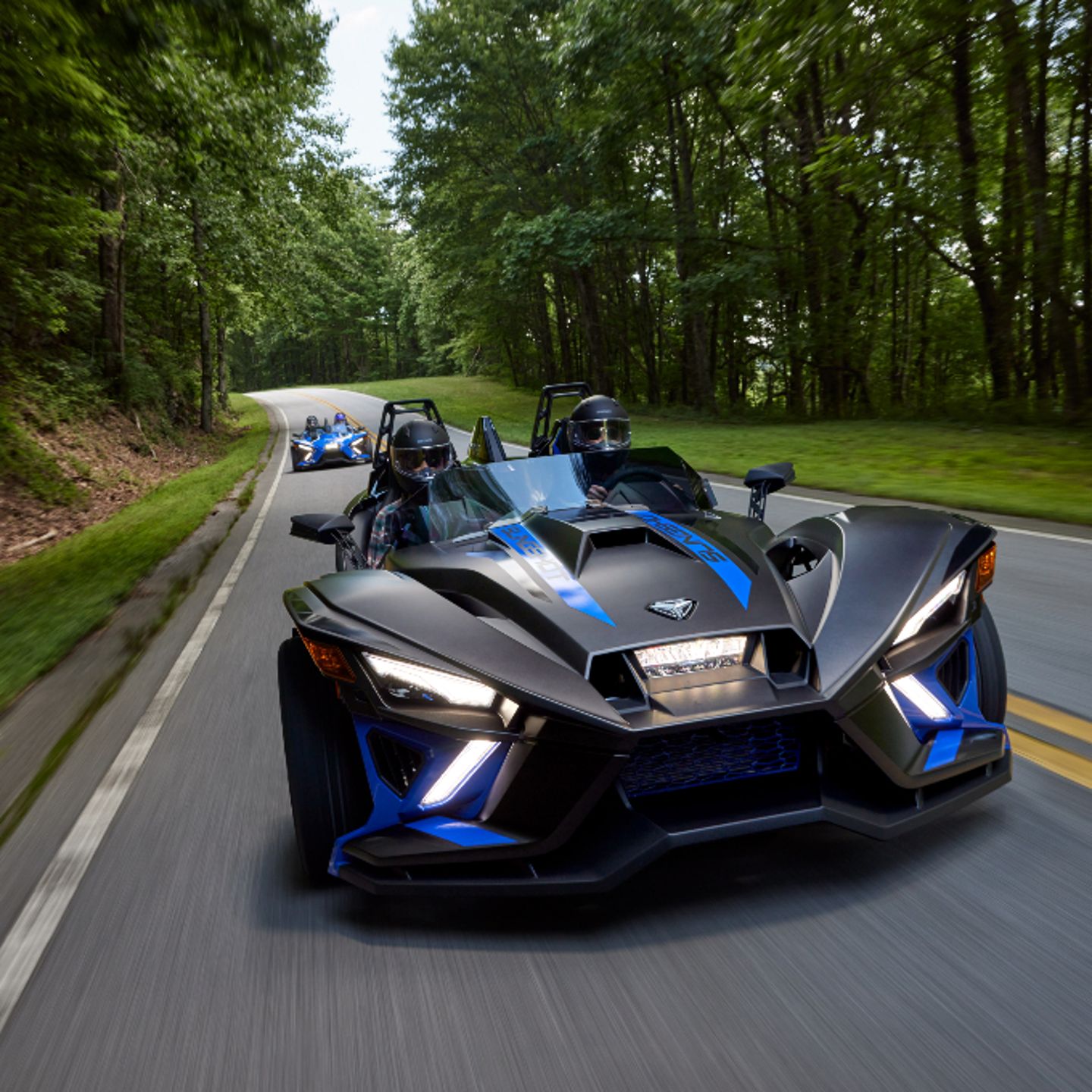 Slingshot driving on road