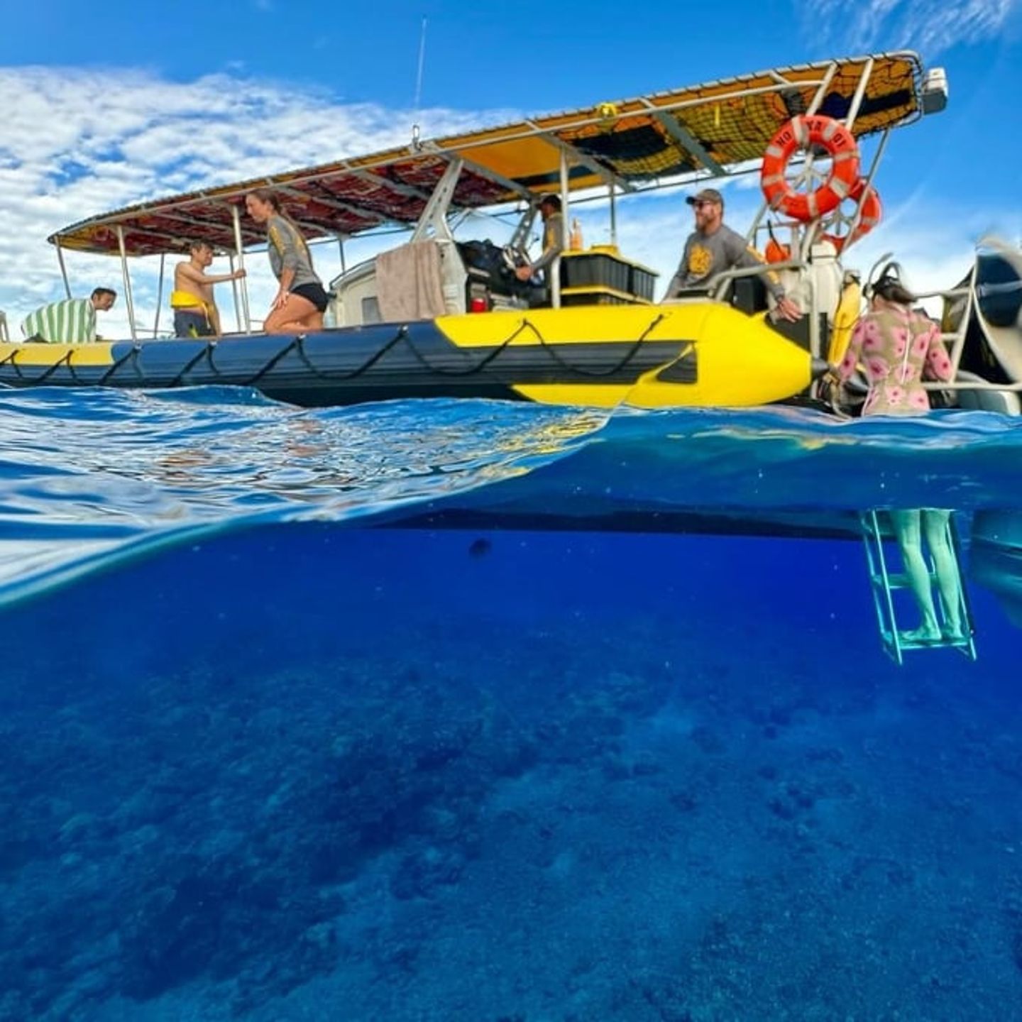 Person getting on boat