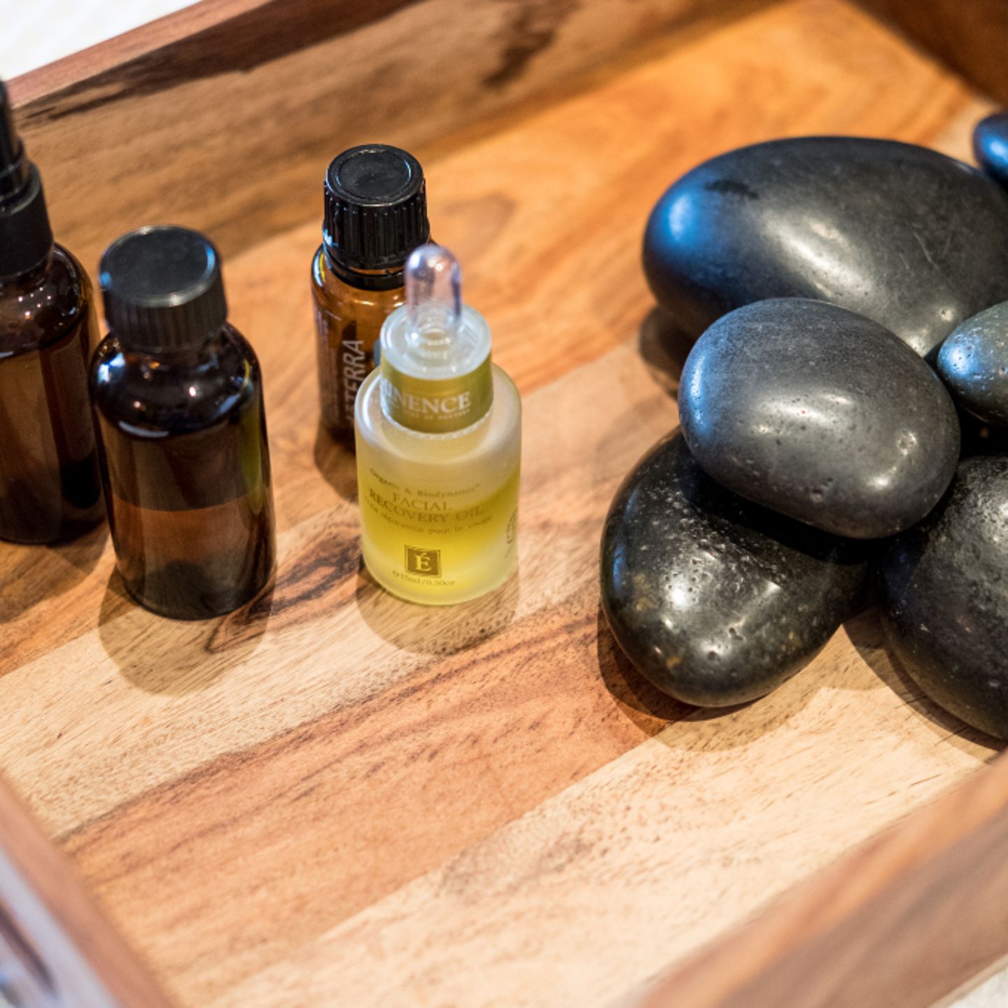 Massage oil and stones