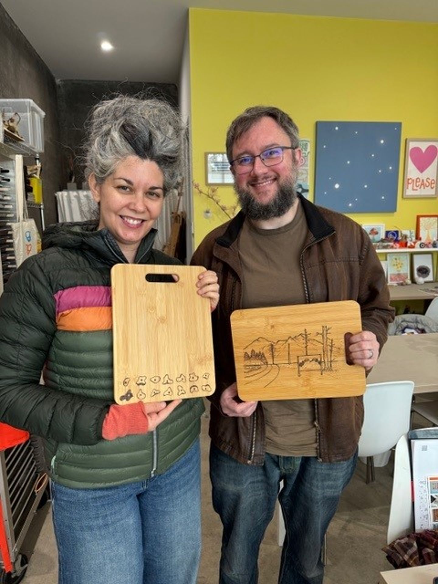 Couple with boards