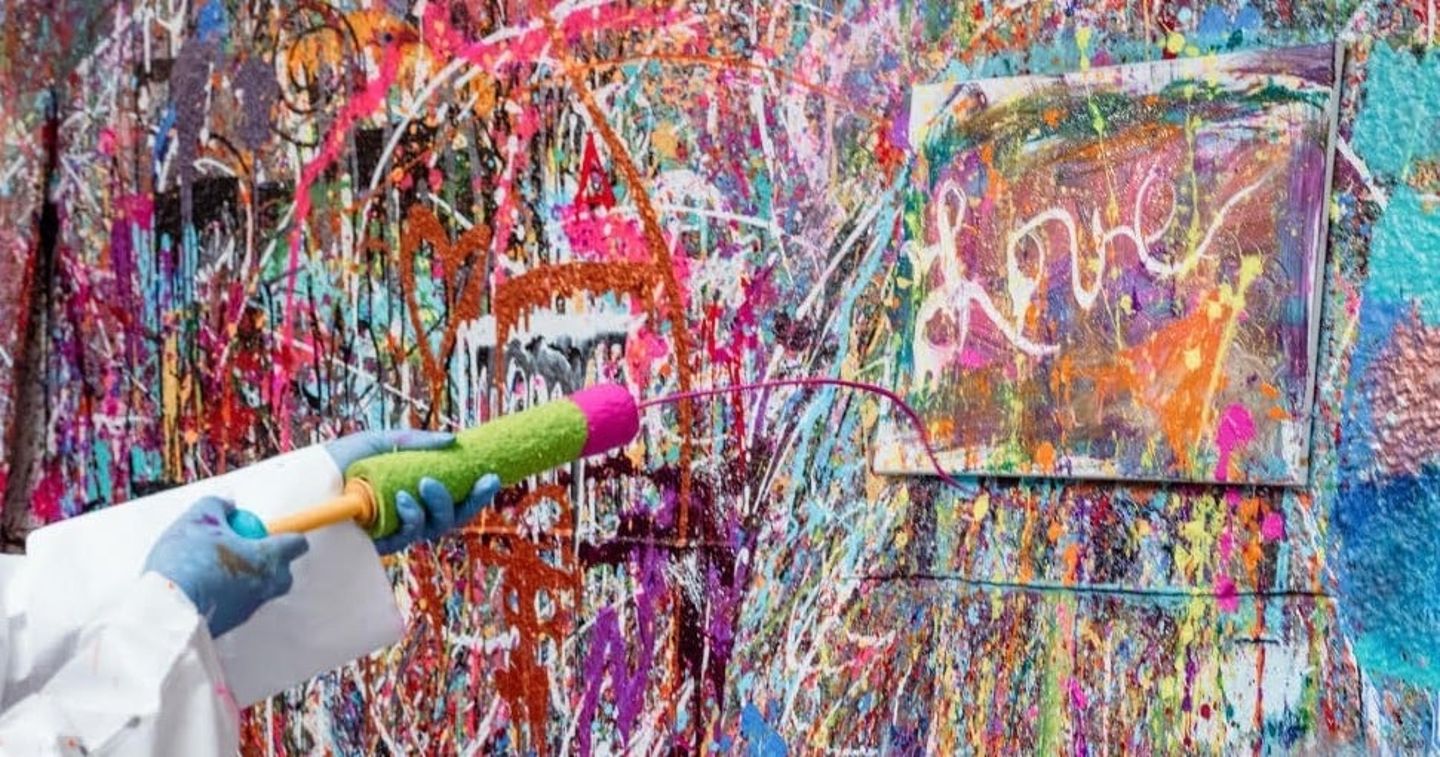 Person splatter painting