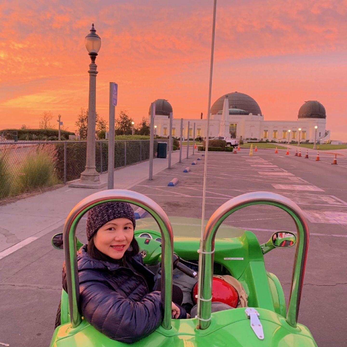 Woman on tour at sunrise