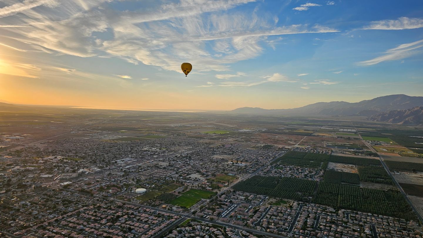 Sunset over valley