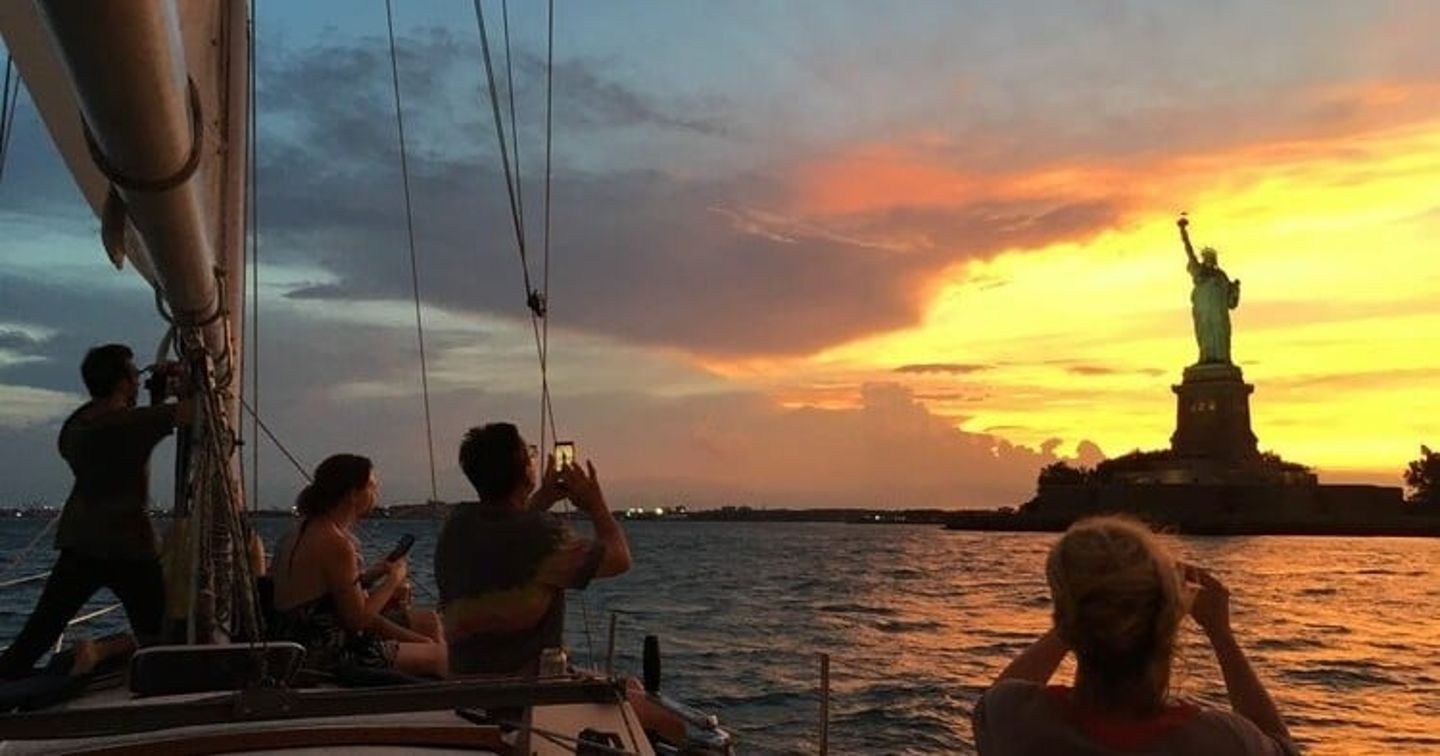 Statue of Liberty at sunset