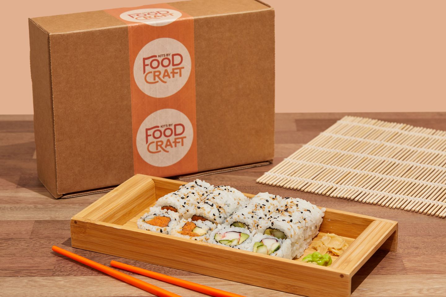 Sushi on tray