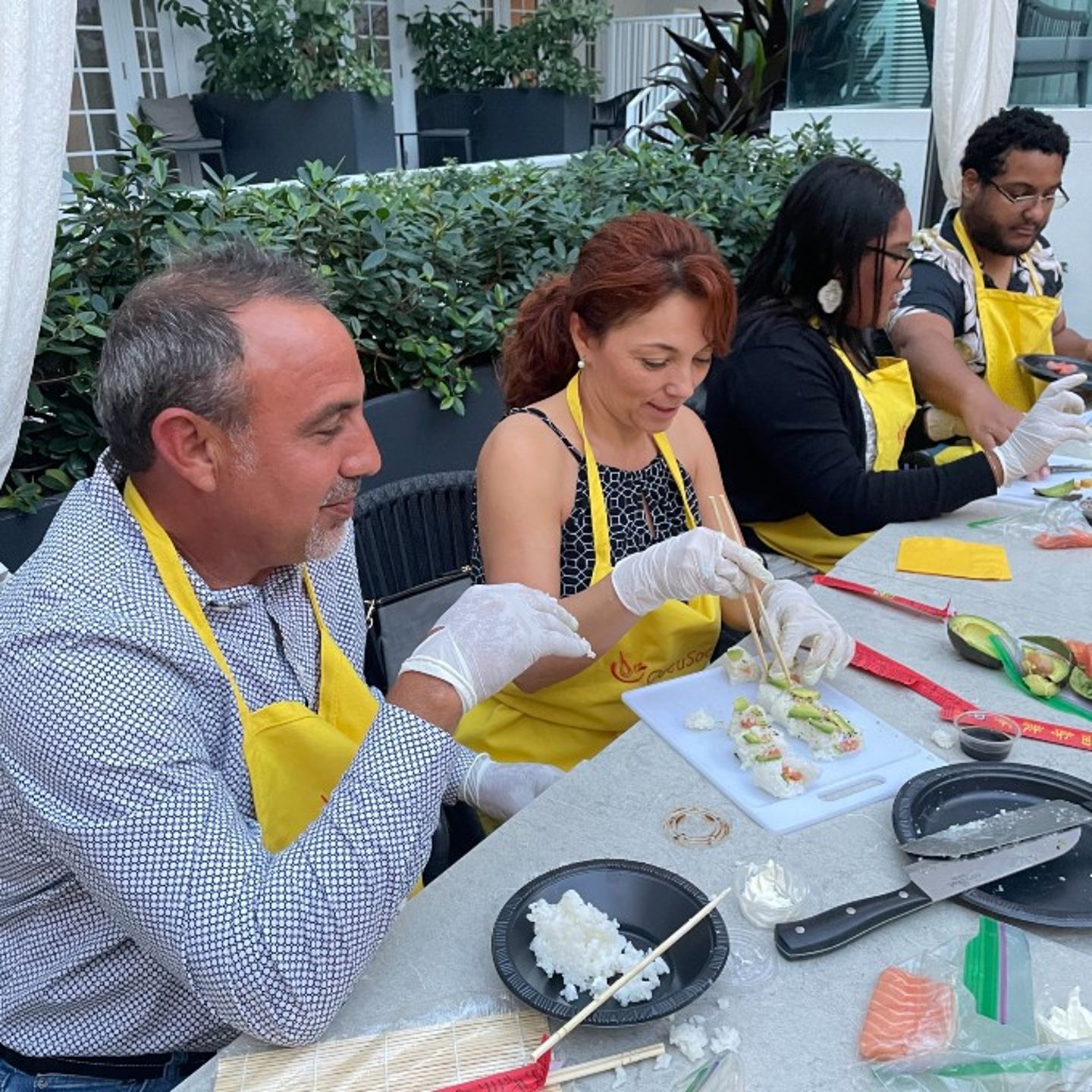 Group Making Sushi