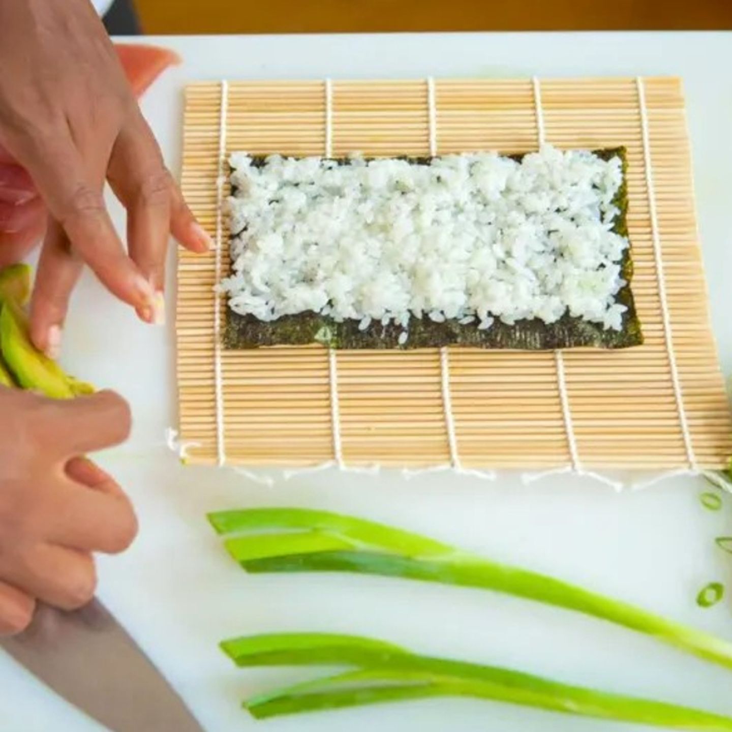 Rice on seaweed