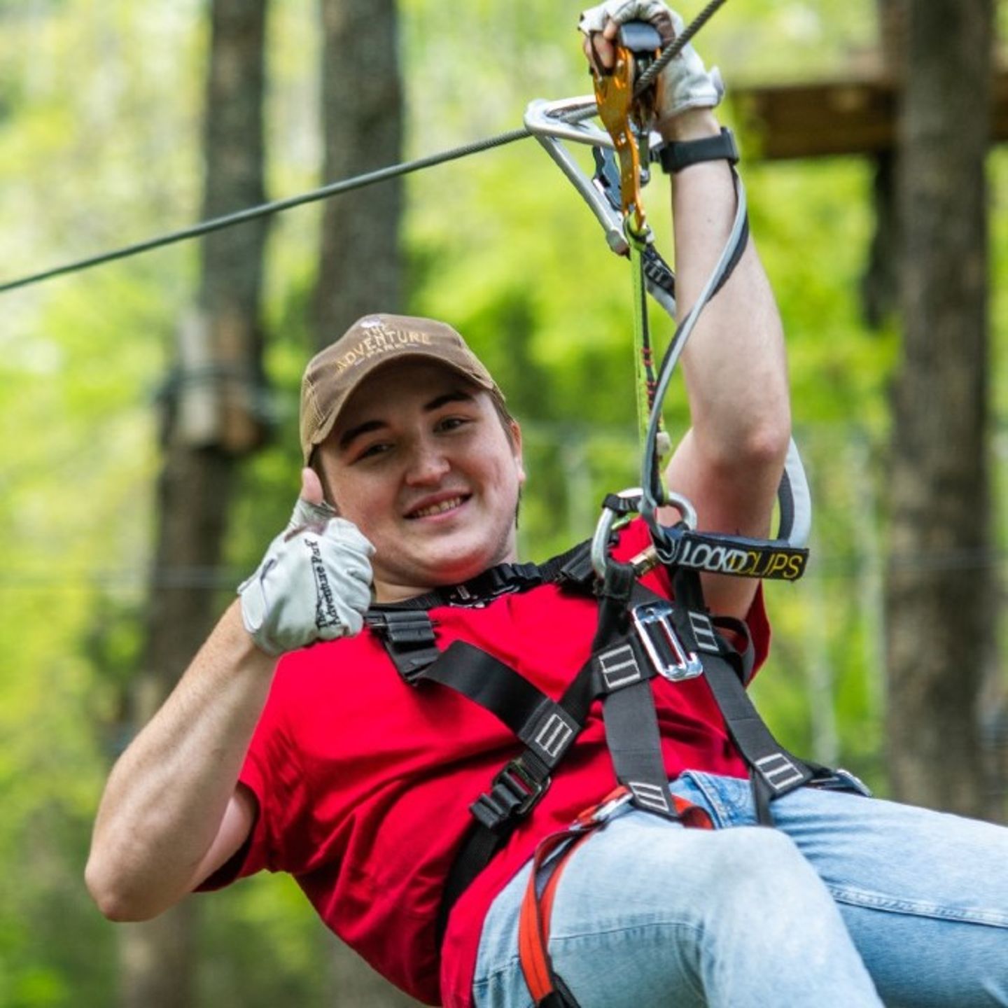 Person on zipline