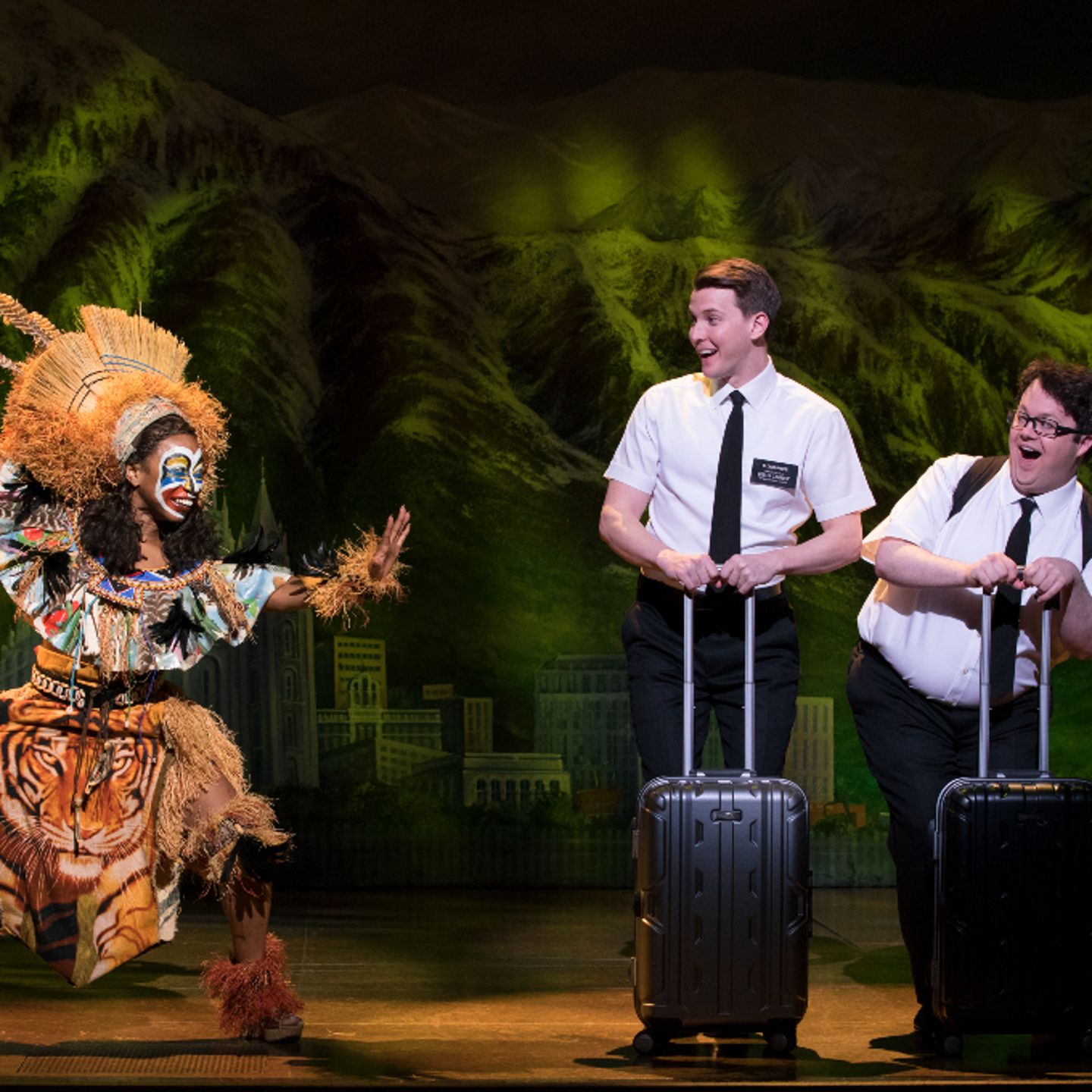 Performers in THE BOOK OF MORMON on Broadway