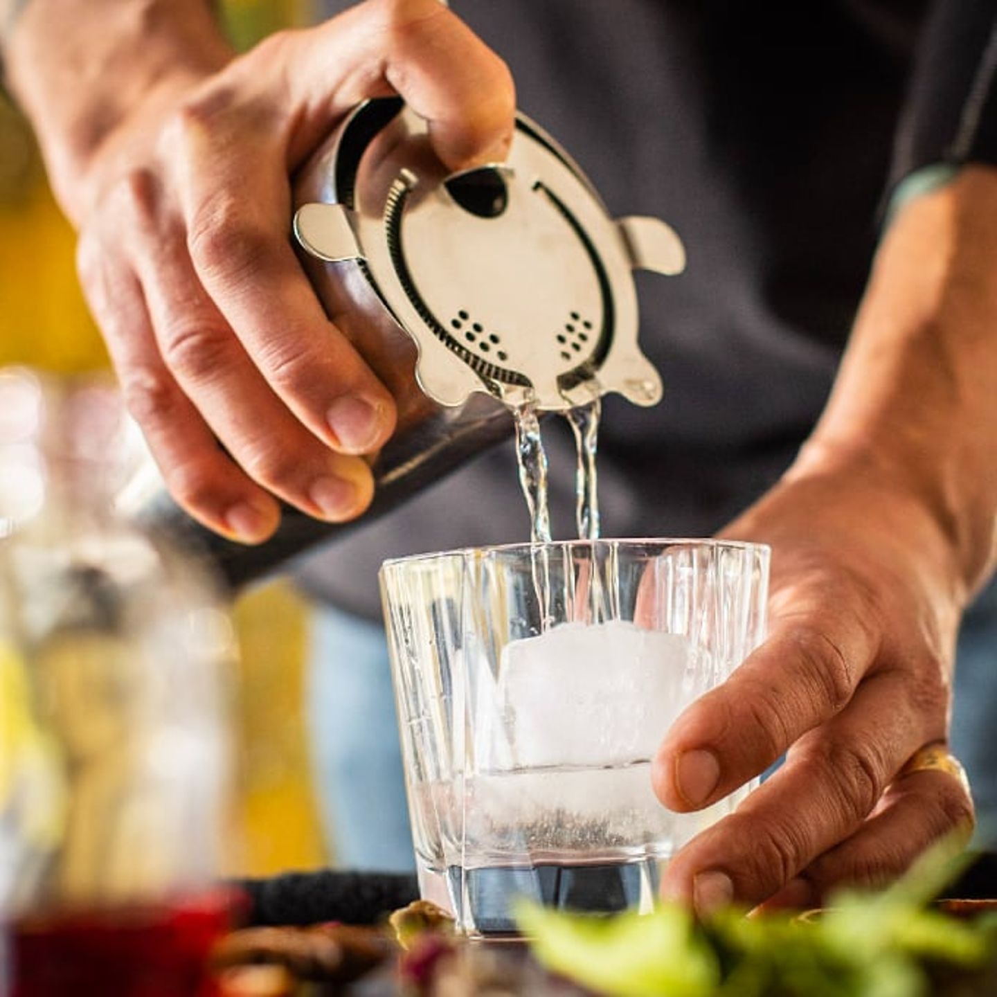 Cocktail being poured