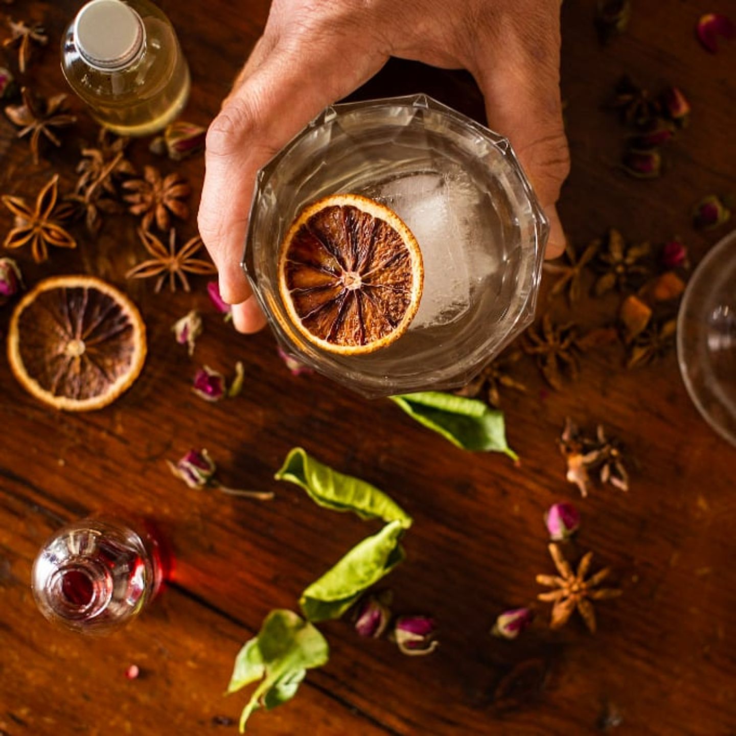 Cocktail in glass with ice