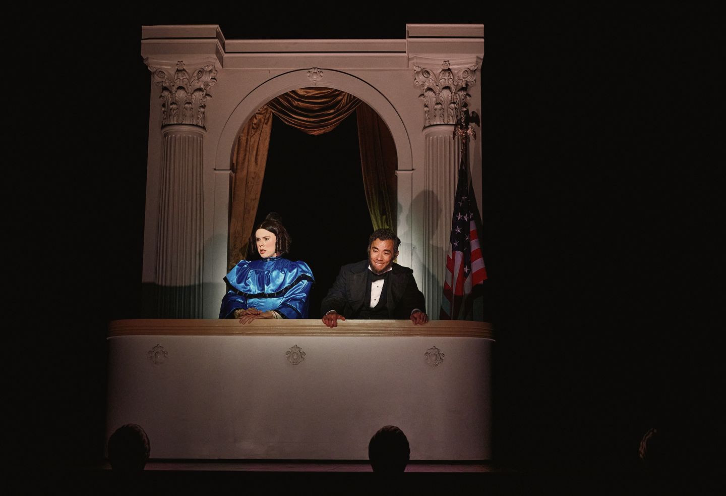 Two people on balcony