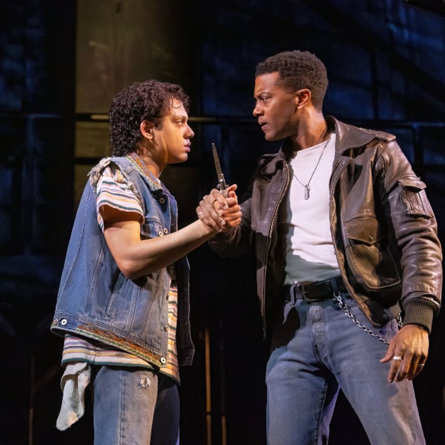Men Talking in THE OUTSIDERS on Broadway