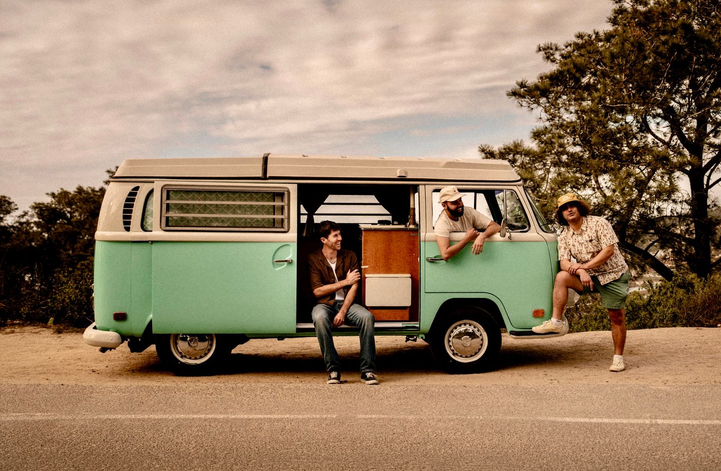People in VW bus
