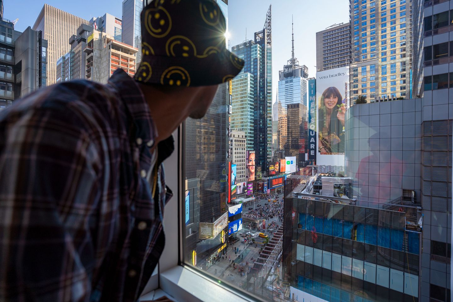 Man looking at city