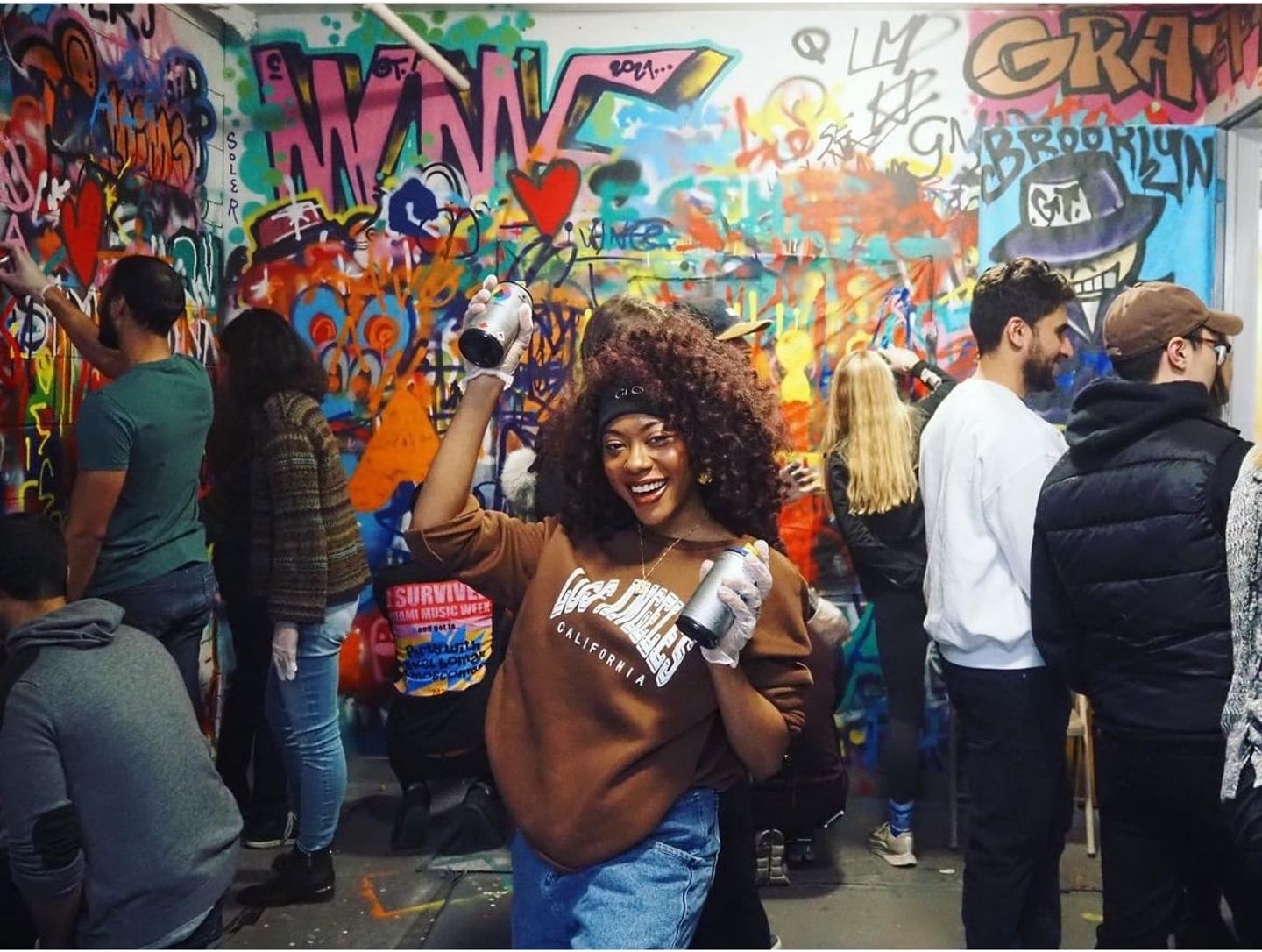 Woman with spray paint