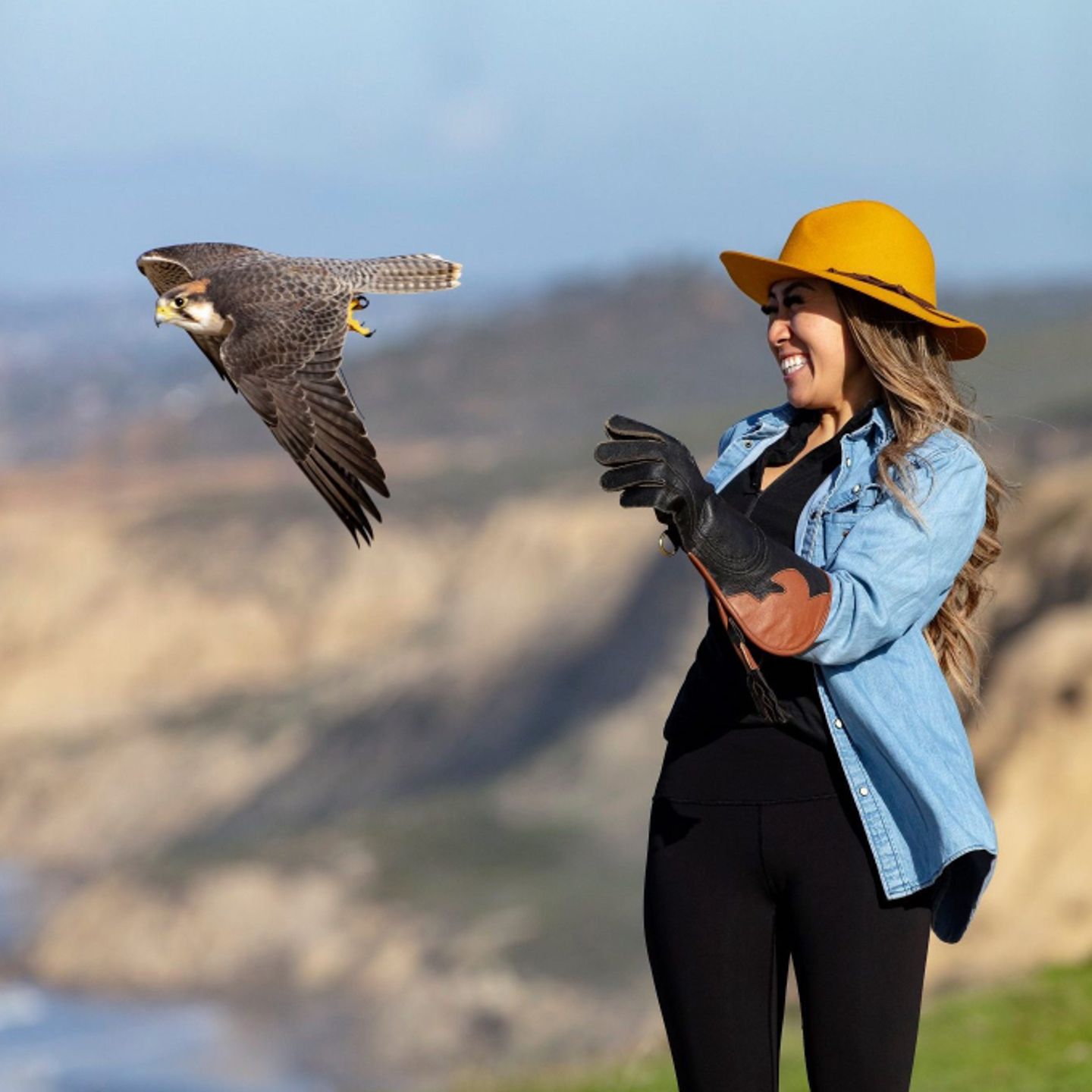 Woman with falcon