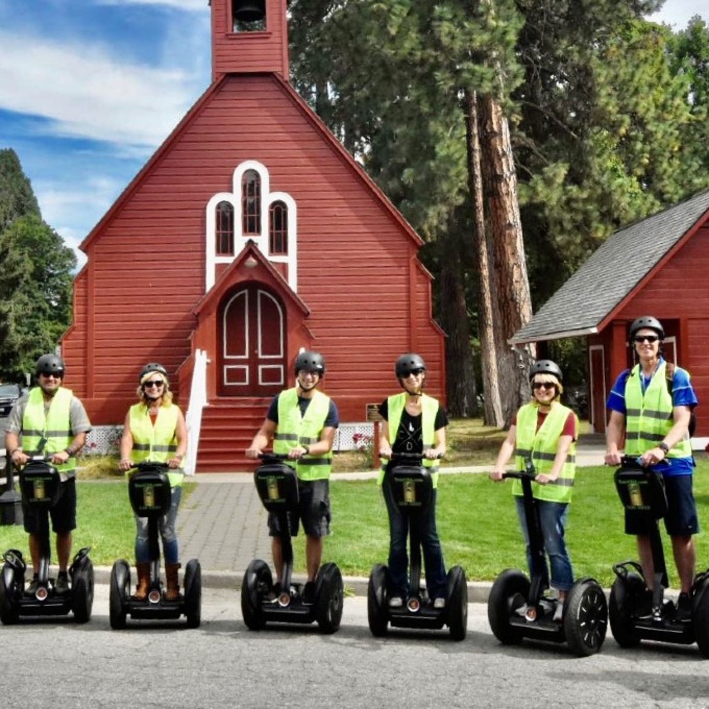 Group on Segway's in Front of Church
