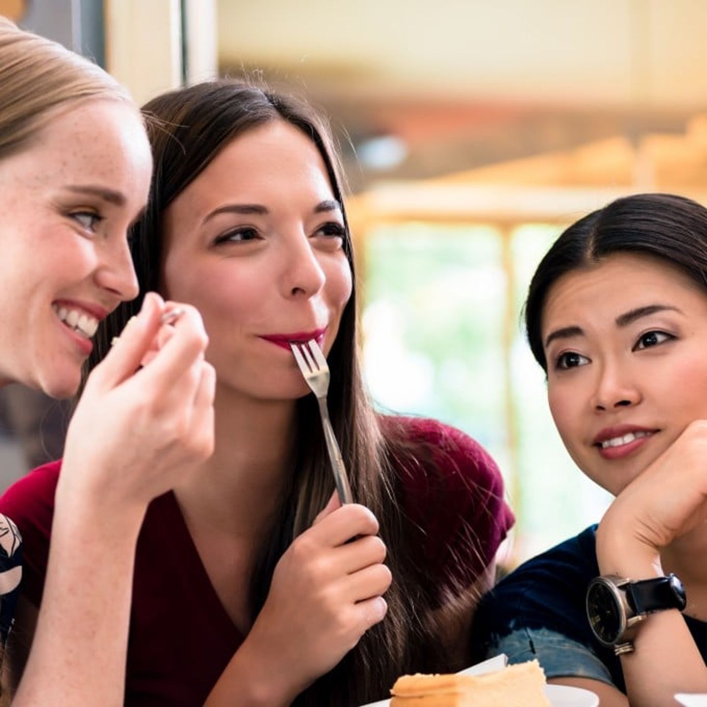 Woman enjoying dessert